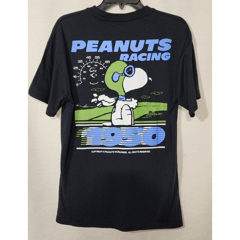 Snoopy ''Peanuts racing 1950'' men's black shirt medium